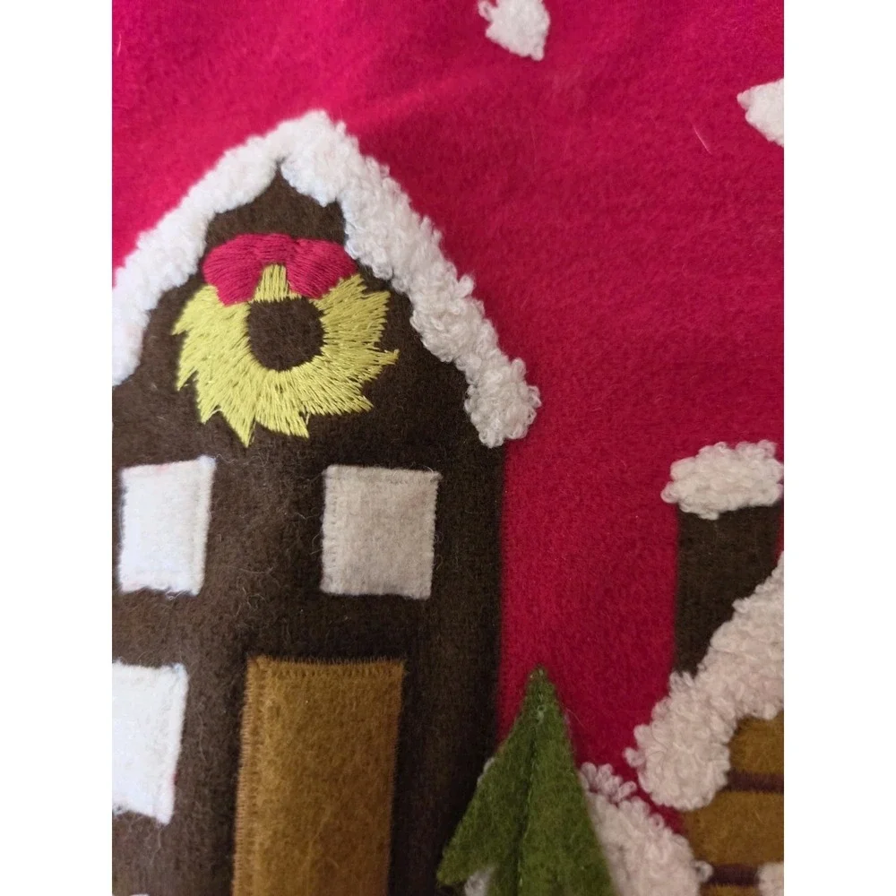 Crate And Barrel Winter Solstice Red Christmas Pillow Cover 26x24 Soft